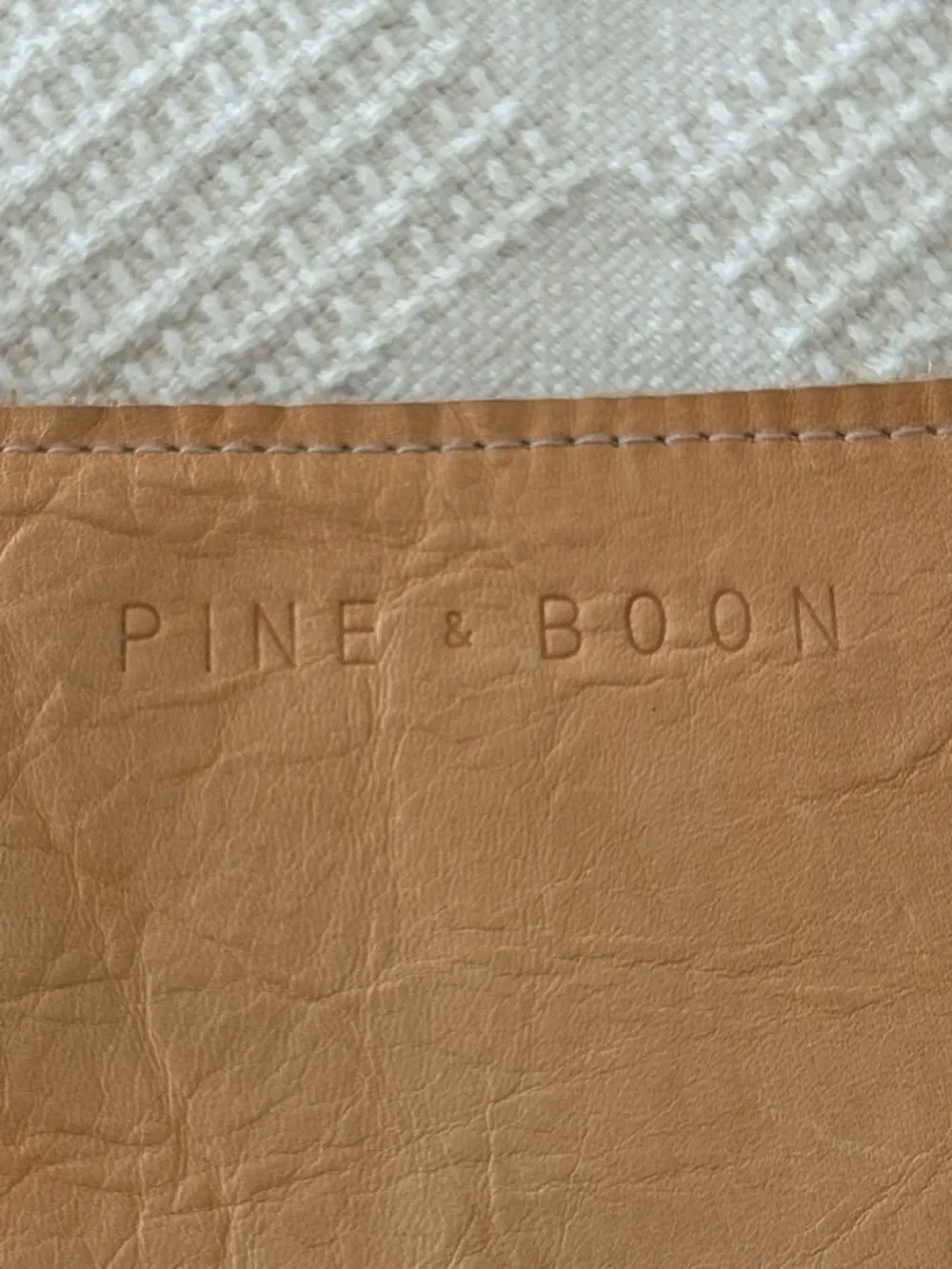 Pine & Boon leather crossbody bag soft, hand-painted leather zipper closure.
